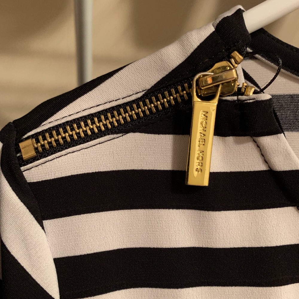 Black and white stripped dress size L